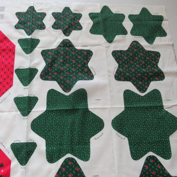 Mini Christmas Tree & Tree Skirt Keepsake Craft Vintage Fabric Panel Uncut 3D - Picture 11 of 12